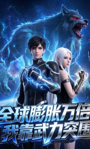 短剧《全球膨胀万倍，我靠武力突围》海报