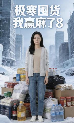短剧《极寒囤货我赢麻了8》海报