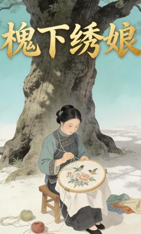 短剧《槐下绣娘》海报