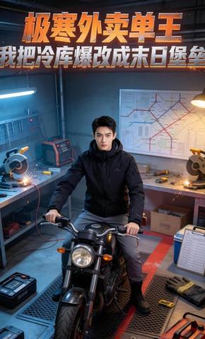 短剧《极寒外卖单王：我把冷库爆改成末日堡垒》海报