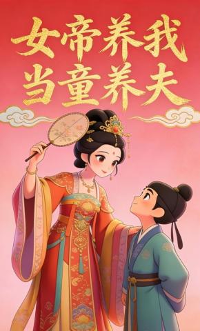 短剧《女帝养我当童养夫》海报