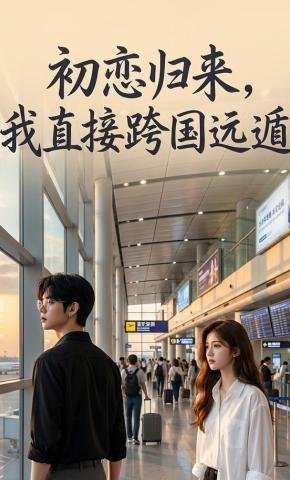 短剧《初恋归来，我直接跨国远遁》海报
