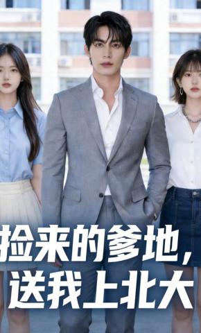 短剧《捡来的爹地，送我上北大》海报