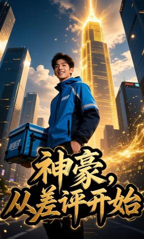 短剧《神豪，从差评开始》海报