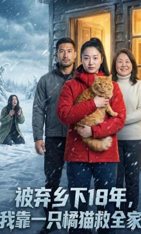 短剧《被弃乡下18年，我靠一只橘猫救全家》海报
