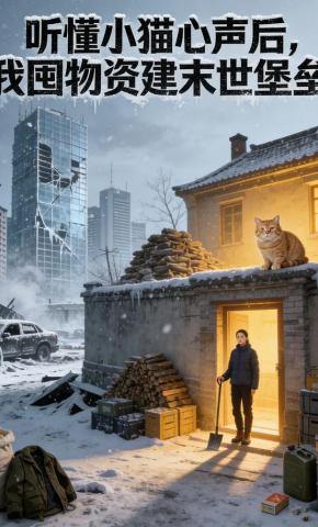 短剧《听懂小猫心声后，我囤物资建末世堡垒》海报