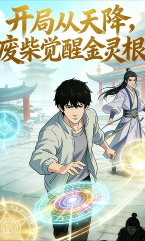 短剧《开局从天降，废柴觉醒金灵根》海报