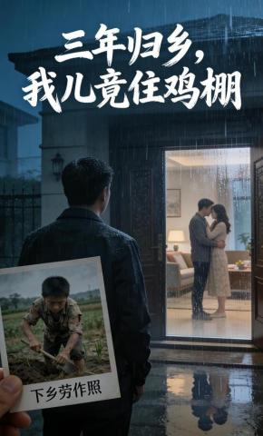 短剧《三年归乡，我儿竟住鸡棚》海报