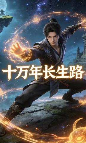 短剧《十万年长生路》海报