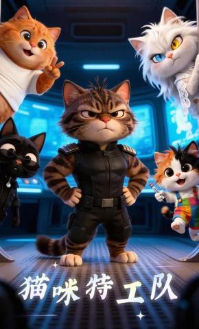 短剧《猫咪特工队》海报