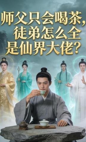 短剧《师父只会喝茶，徒弟怎么全是仙界大佬？》海报