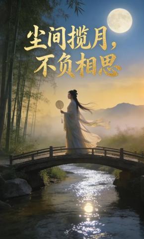 短剧《尘间揽月，不负相思》海报