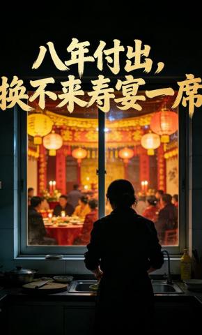 短剧《八年付出，换不来寿宴一席》海报