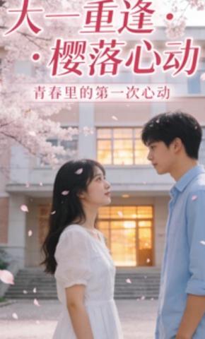 短剧《大一重逢，樱落心动》海报