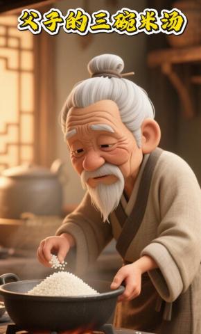 短剧《父子的三碗米汤》海报