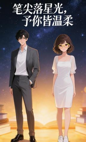 短剧《笔尖落星光，予你皆温柔》海报