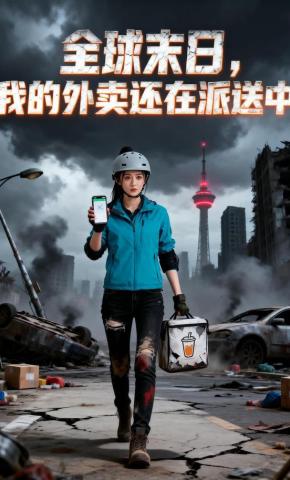 短剧《全球末日，我的外卖还在派送中》海报