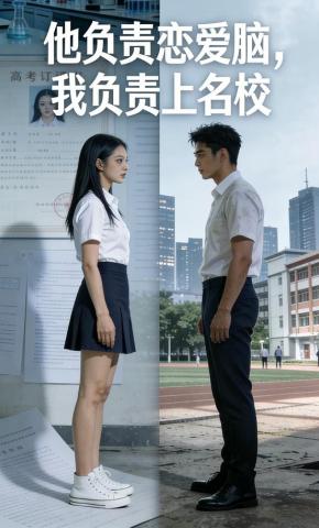 短剧《他负责恋爱脑，我负责上名校》海报