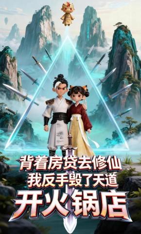 短剧《背着房贷去修仙，我反手毁了天道开火锅店》海报