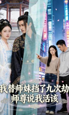 短剧《我替师妹挡了九次劫，师尊说我活该》海报