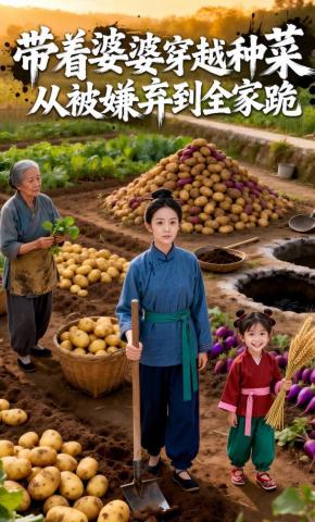 短剧《带着婆婆穿越种菜：从被嫌弃到全家跪》海报