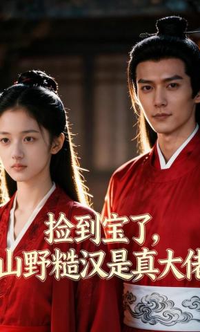 短剧《捡到宝了，山野糙汉是真大佬》海报