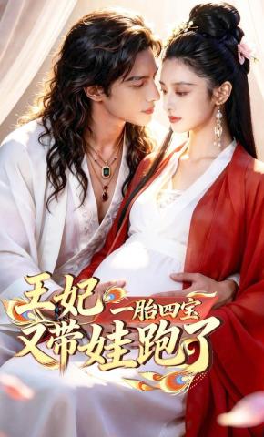 短剧《一胎四宝王妃又带娃跑了》海报