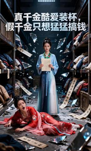 短剧《真千金酷爱装杯，假千金只想猛猛搞钱》海报