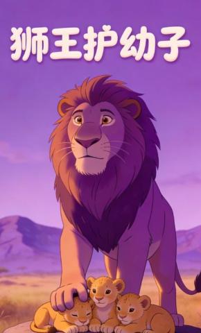 短剧《狮王护幼子》海报
