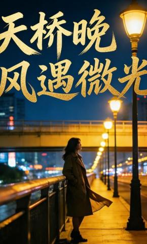 短剧《天桥晚风遇微光》海报