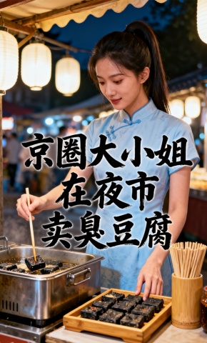 短剧《京圈大小姐在夜市卖臭豆腐》海报