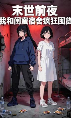 短剧《末世前夜，我和闺蜜宿舍疯狂囤货》海报