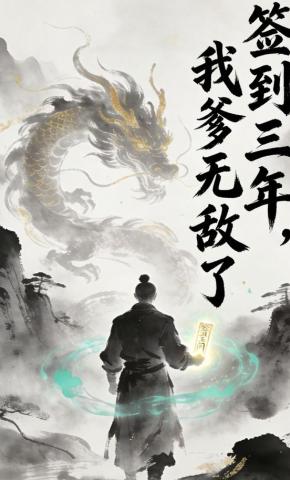 短剧《签到三年，我爹无敌了》海报