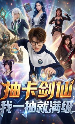 短剧《抽卡剑仙，我一抽就满级》海报