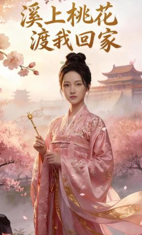 短剧《溪上桃花，渡我回家》海报