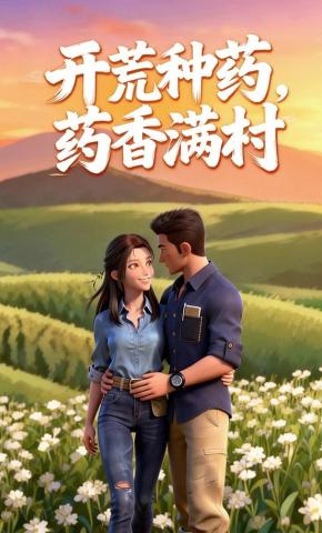 短剧《开荒种药，药香满村》海报