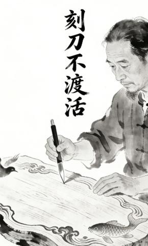 短剧《刻刀不渡活》海报