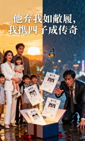 短剧《他弃我如敝履，我携四子成传奇》海报