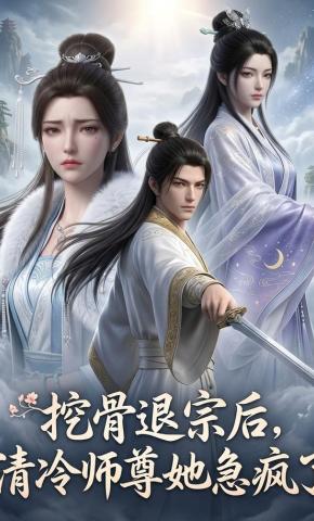 短剧《挖骨退宗后，清冷师尊她急疯了》海报