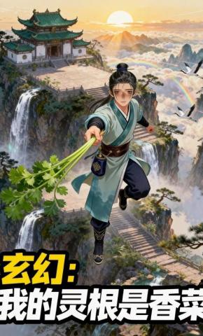 短剧《玄幻：我的灵根是香菜》海报