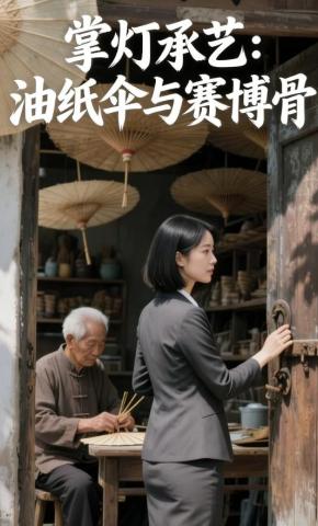 短剧《掌灯承艺：油纸伞与赛博骨》海报