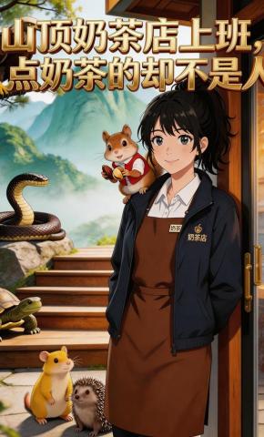 短剧《山顶奶茶店上班，点奶茶的却不是人》海报