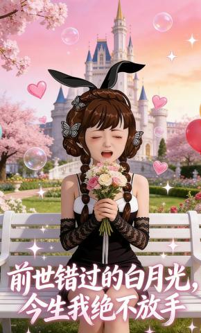 短剧《前世错过的白月光，今生我绝不放手》海报