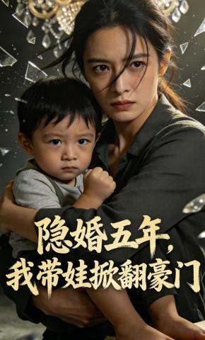 短剧《隐婚五年，我带娃掀翻豪门》海报