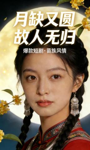 短剧《月缺又圆，故人无归》海报