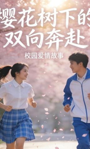 短剧《樱花树下的双向奔赴》海报