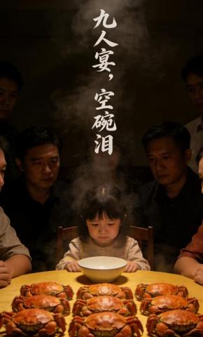 短剧《九人宴，空碗泪》海报