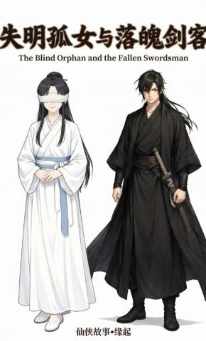 短剧《失明孤女与落魄剑客》海报