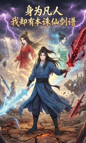短剧《身为凡人，我却有本诛仙剑谱》海报