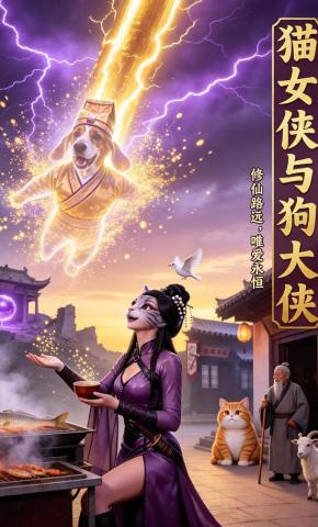 短剧《猫女侠与狗大侠》海报